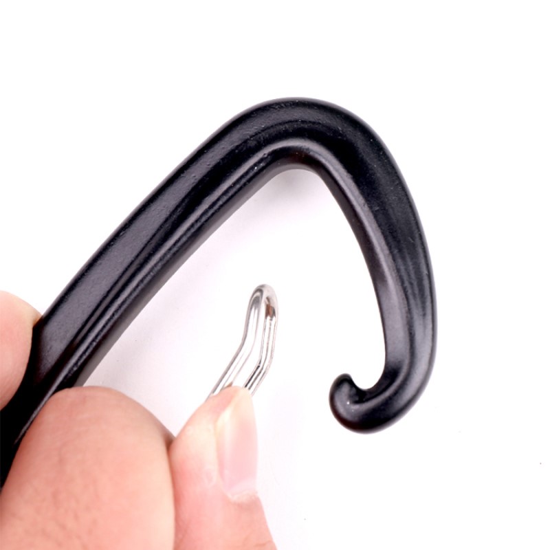 ตะขอกลางแจ้งปีนหน้าผาตั้งแคมป์หลักล็อค carabiner สลักกลางแจ้งด่วนด่วนตกอย่างรวดเร็วอุปกรณ์ความปลอดภัยล็อคละเอียดหลุม D ประเภท 304 สแตนเลสสปริงบาร์ล็อคล็อคหลักการบินอลูมิเนียม