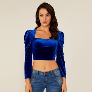 ผู้หญิงพรรคฤดูร้อนคลับออกแบบแฟชั่นเลดี้ขายส่งหนังนิ่ม Oem เสื้อด้านบน