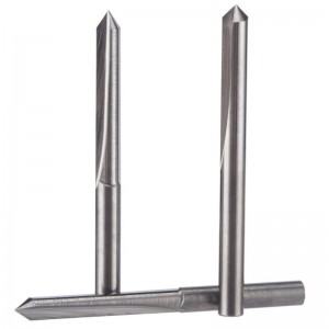 ตรง 45 องศา VG Roove เครื่องมือแกะสลักคาร์ไบด์ CNC R Outer Bits 1/8 นิ้วก้าน 0.1 มิลลิเมตรเคล็ดลับ 5 ชิ้น