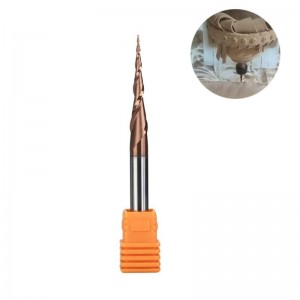 ลูกเรียวปลายจมูกโรงงาน 1/4 \"X 3\" กับ 0.25 มิลลิเมตรลูกจมูก 5.26Deg สำหรับเครื่อง CNC แกะสลักแกะสลักบิต H-Si เคลือบ...