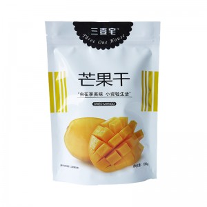 การออกแบบที่กำหนดเอง 100 กรัม 150 กรัมเคลือบเงาการพิมพ์แผ่นแม่พิมพ์ยืนขึ้นถุงบรรจุภัณฑ์กระเป๋าสำหรับมะม่วงอบแห้งหรือผลไม้