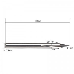 โลหะแกะสลักบิต EnPoint 30 องศา V บิตคาร์ไบด์ยากเคล็ดลับกรวยรูปร่าง CNC บิตแกะสลัก 2 ขลุ่ย Striaght ร่อง 1/8 \"3.175 มิลลิเมตรก้าน 0.1 มิลลิเมตรเ...