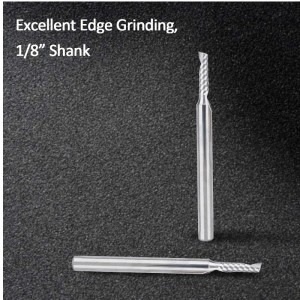บิตเราเตอร์ CNC, 1/8 \"ก้านเกลียว Upcut เราเตอร์บิต 1 ขลุ่ย End Mill ชุดมิลลิ่งตัด 2 มิลลิเมตรตัดเดี่ยวขลุ่ยทังสเตนเหล็กเครื่องมือแกะสลั...