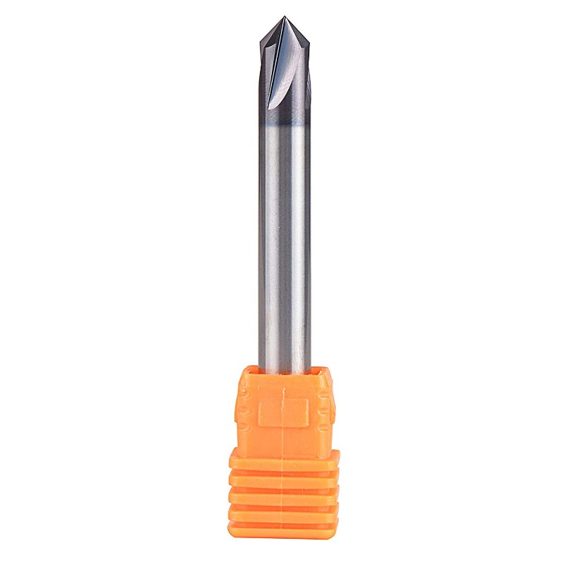 ดอกสว่านคาร์ไบด์ 90 องศาพร้อม Tiain Coated 4 ขลุ่ย, Chamfer End Mill สำหรับพังร่อง V และเครื่องหมาย