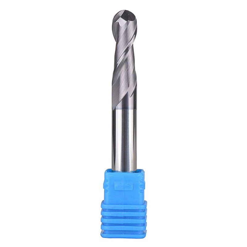 บอลจมูกคาร์ไบด์ End Mill CNC R Outer Bits เราเตอร์บิตขลุ่ยคู่เกลียวมิลลิ่งเครื่องมือ 3/8 นิ้วก้านกับ 3 นิ้ว OVL