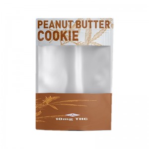 ที่กำหนดเองยืนขึ้นกระเป๋าสำหรับคุกกี้ถุงบรรจุภัณฑ์เกรดอาหารที่มีซิปหน้าต่างด้านบนที่ชัดเจน