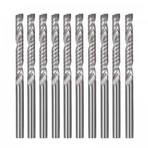 บิตเราเตอร์ซีเอ็นซี, 1/8” เดี่ยว End Mill ขลุ่ยตัดสำหรับไม้, ไนล่อน, เรซิ่น, ABS, คริลิค, PVC, MDF