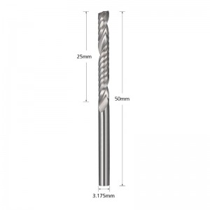 บิตเราเตอร์ซีเอ็นซี, 1/8” เดี่ยว End Mill ขลุ่ยตัดสำหรับไม้, ไนล่อน, เรซิ่น, ABS, คริลิค, PVC, MDF