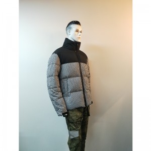 แจ็คเก็ตดึงชายแจ็คเก็ตสีขาว \u0026 ดำ RLMPC0021N