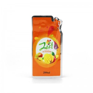 พลาสติกถุงน้ำรูปร่างพิเศษที่ผิดปกติสำหรับน้ำผลไม้บรรจุภัณฑ์ของเหลว Die Cut พวยถุง