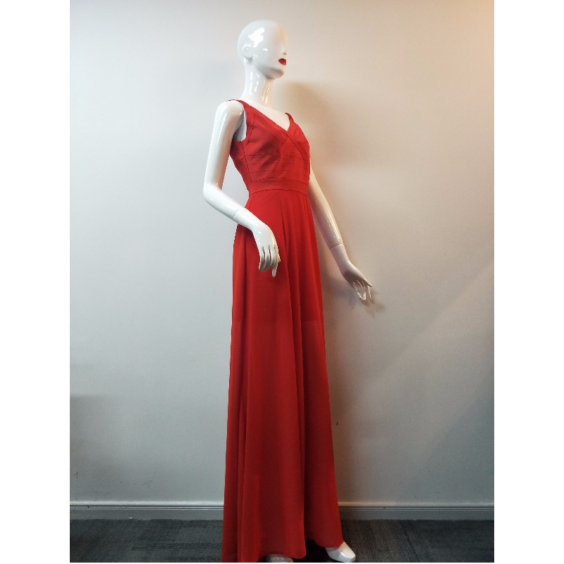 ชุดสายยาวสีแดงของสุภาพสตรีชุดลองไลน์ JLWD0041