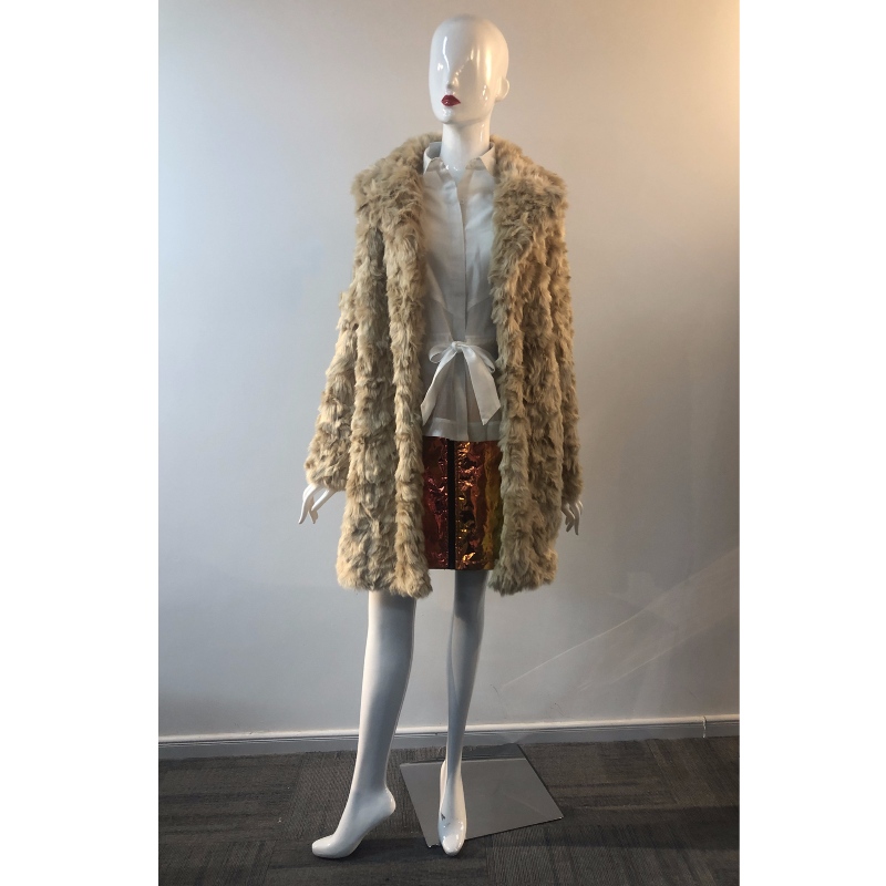 BEIGE 'BEIGE LONG FUR COAT RLWF0008