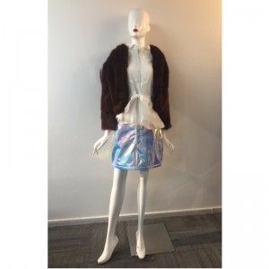 FAUX แจ็คเก็ตขนของผู้หญิงในสีน้ำตาล RLWF0027