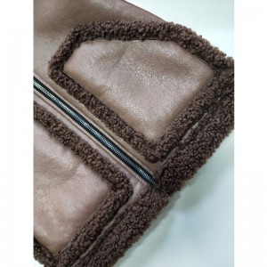 แจ็คเก็ต PU สีน้ำตาลของเด็ก RLCPJ0001N