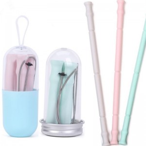 ฟางซิลิโคนพับได้