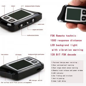 ตัวจับรหัสรถพร้อม FSK ตัวส่งสัญญาณจอแอลซีดี FSK สองตัวระยะไกล 500m