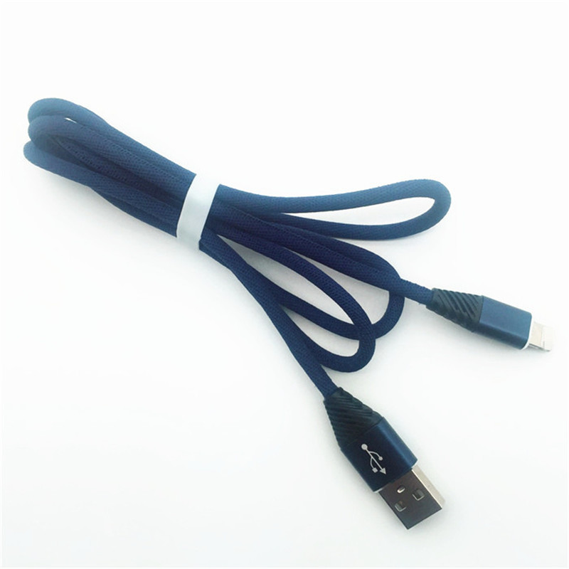 KPS-1004CB 8pin ที่มีคุณภาพสูง 1 เมตร 2.2A ผ้าฝ้ายทอผ้าอย่างรวดเร็วชาร์จ usb สายเคเบิลข้อมูล