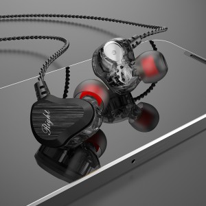 ใหม่ไดร์เวอร์แบบ Dual ความถี่ส่วนลำโพงสเตอริโอคุณภาพเสียงไฮไฟหูฟังแบบมีสายหูฟัง