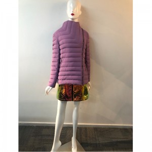 เสื้อโค้ทสตรีคอเต่าสีม่วงสูง RLWPC0031