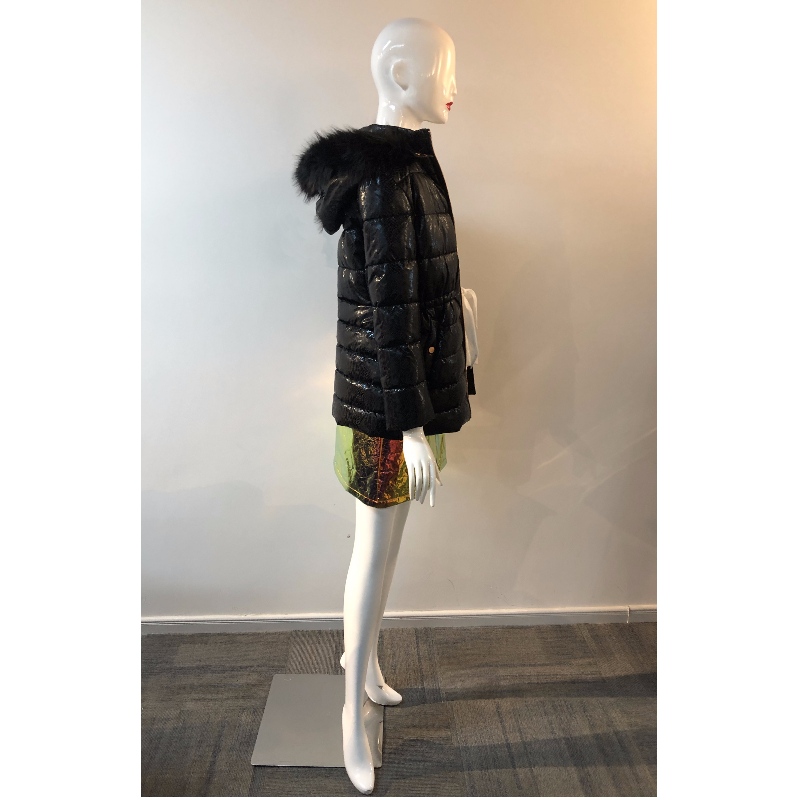 LADIES 'SHINY PUFFER COAT สีดำ RLWPC0082