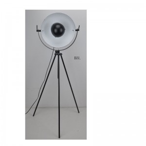โคมไฟตั้งพื้นขาตั้งกล้อง LED พร้อมฟังก์ชั่นปรับขึ้น - ลงเฉดสีดำด้านในสีขาว