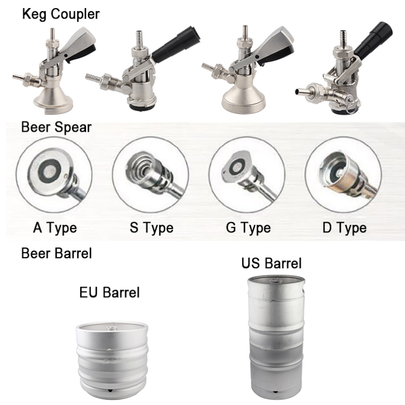 G5 / 8” D สไตล์ถังเบียร์ coupler กับวาล์วระบายความดันสำหรับถังเบียร์