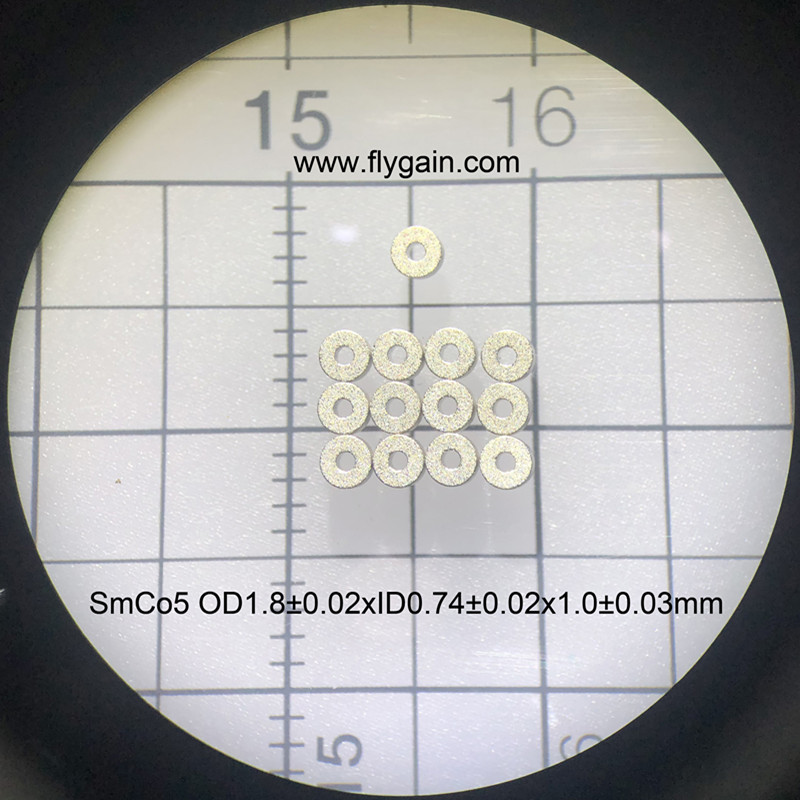 แหวนแม่เหล็ก SmCo ความแม่นยำขนาดเล็กสำหรับมอเตอร์เคลื่อนที่