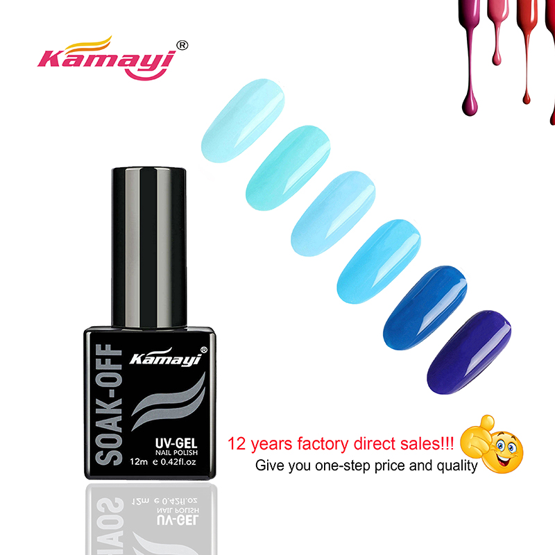 Kamayi Nail Products ตัวอย่างฟรี Uv Gel Nail สีดำขวด 12ml Gel Gel