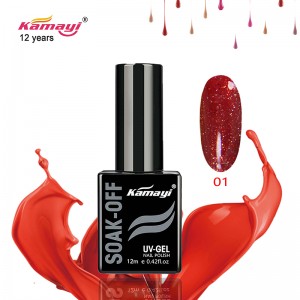 Kamayi oem ที่กำหนดเอง 12 มิลลิลิตรนีออนเจลโปแลนด์สีมุกยูวีนำเจลโปแลนด์ยาวนานเล็บเจลสำหรับขายส่ง