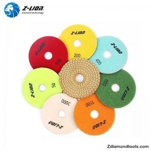 Z-LION ZL-123C เรซิ่นเพชรเปียกแผ่นขัดที่มีความยืดหยุ่นสำหรับโครงการหิน
