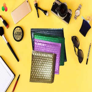 OEM ที่กำหนดเองเบาะถุงพลาสติกทางไปรษณีย์พิมพ์อลูมิเนียมฟองอากาศถุงจดหมายความปลอดภัยกันกระแทกบรรจุภัณฑ์ซองจดหมายฟอง