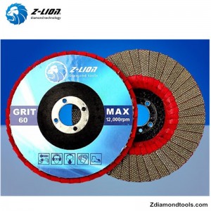 ZLION ZL-WMC65 5 นิ้ว Elecrtroplated Diamond Grinding Flap Disc สำหรับคอนกรีต, เซรามิก, แก้ว