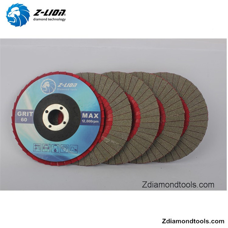 ZLION ZL-WMC65 5 นิ้ว Elecrtroplated Diamond Grinding Flap Disc สำหรับคอนกรีต, เซรามิก, แก้ว
