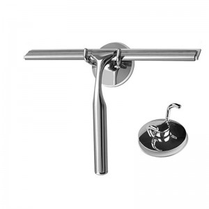 Squeegees สแตนเลสมืออาชีพสำหรับห้องอาบน้ำฝักบัวห้องน้ำกระจกหน้าต่างกับถ้วยดูดตะขอ Holder