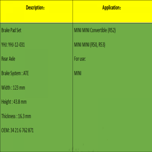 ผ้าเบรค (OE: 34 11 6 771 868)