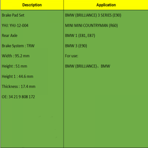 ผ้าเบรค (OE: 3421 9808172)