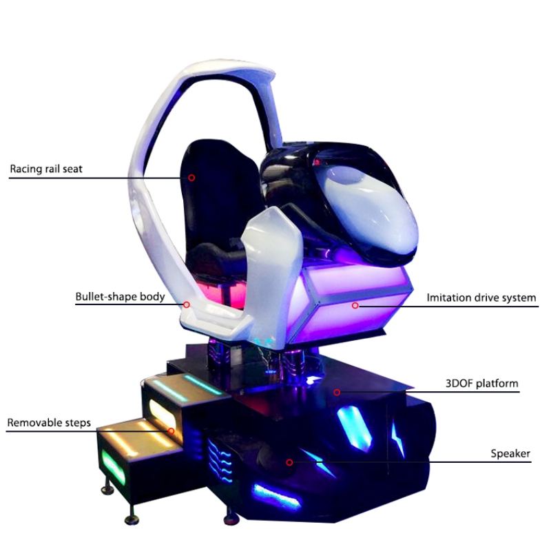 ขายสวนสนุกทั่วโลกร้อนอุปกรณ์รถแข่งสามเพลา vr