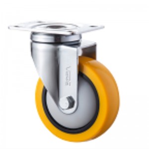 เปลือกขนาดกลางชุบโครเมียมกับล้อ TPE สีส้ม