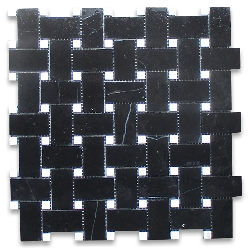 กระเบื้องโมเสคก้างปลา Nero marquina 1x3