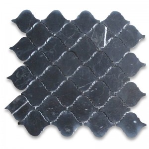 Nero marquina หินอ่อนสีดำ 1x2 ตะกร้ากระเบื้องโมเสคสานจุดสีขาวเฉียบคม
