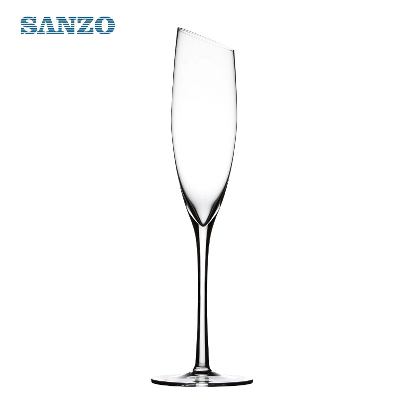 SANZO โบฮีเมียนแก้วแชมเปญที่กำหนดเองแก้วแฮนด์เมดแชมเปญถ้วยโปรโมชั่นร้อนขายสีแก้วแชมเปญ