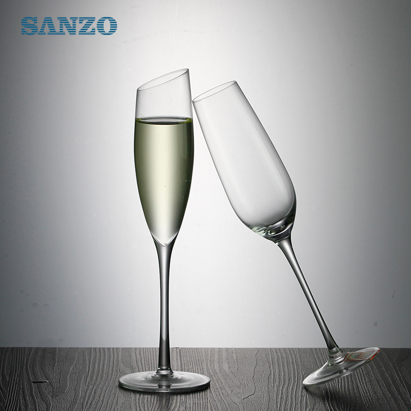 SANZO โบฮีเมียนแก้วแชมเปญที่กำหนดเองแก้วแฮนด์เมดแชมเปญถ้วยโปรโมชั่นร้อนขายสีแก้วแชมเปญ