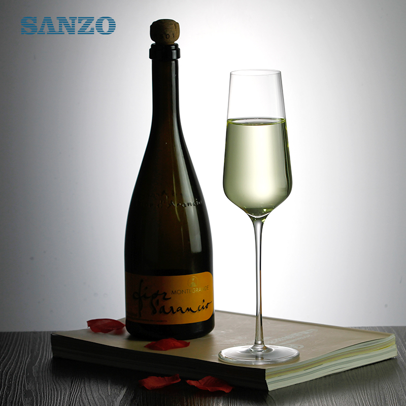 SANZO แก้วแชมเปญสีดำปรับแต่งแชมเปญแก้วแชมเปญสีชมพูทรงกระบอกแก้วแชมเปญ