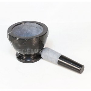 ครกหินอ่อนสีดำและสาก