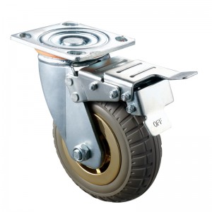 Heavy Duty - ตัวเรือนชุบโครเมียมพร้อมล้อ TPE สีน้ำตาล 2 อัน