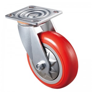 Heavy Duty - ตัวเรือนชุบโครเมียมพร้อมล้อ TPE สีแดง 3 ชิ้น