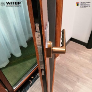 กระจกประตูอลูมิเนียมเคลือบสีโพลาไรซ์ด้วยการออกแบบตะแกรงหน้าต่างเหล็ก