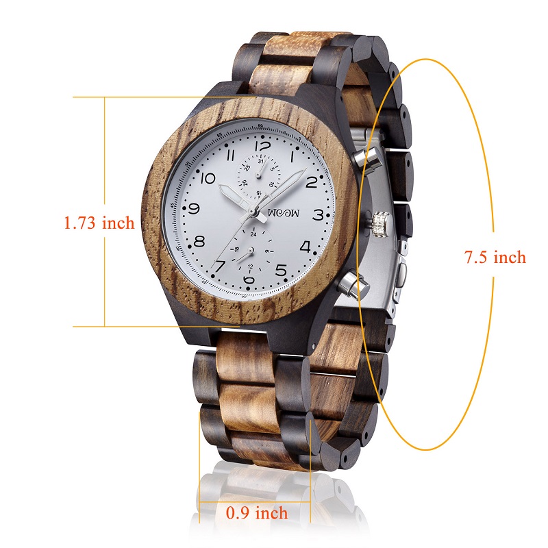 นาฬิกาไม้ทำมือพิเศษจากธรรมชาติ 100%