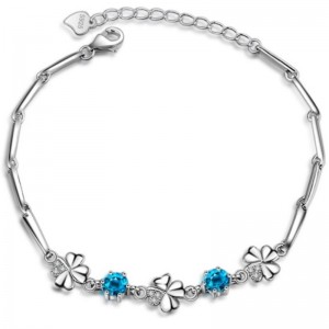 Saphire ผู้หญิงสร้อยข้อมือกำไลข้อมือ cubic z irconia