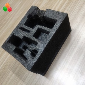 แม่พิมพ์ที่กำหนดเองตายตัดแพ็ค epe ภายในโฟมกันกระแทกที่มีสีสัน epe โฟมแทรกสำหรับบรรจุภัณฑ์ขวดไวน์วัสดุ